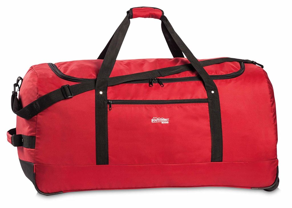 Rote Markenreisetasche