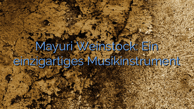 Mayuri Weinstock: Ein einzigartiges Musikinstrument